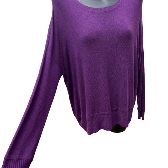Eileen Fisher Oversize Sweater Pullover Stretchy Long Sleeve Purple Size L - Picture 3 of 7